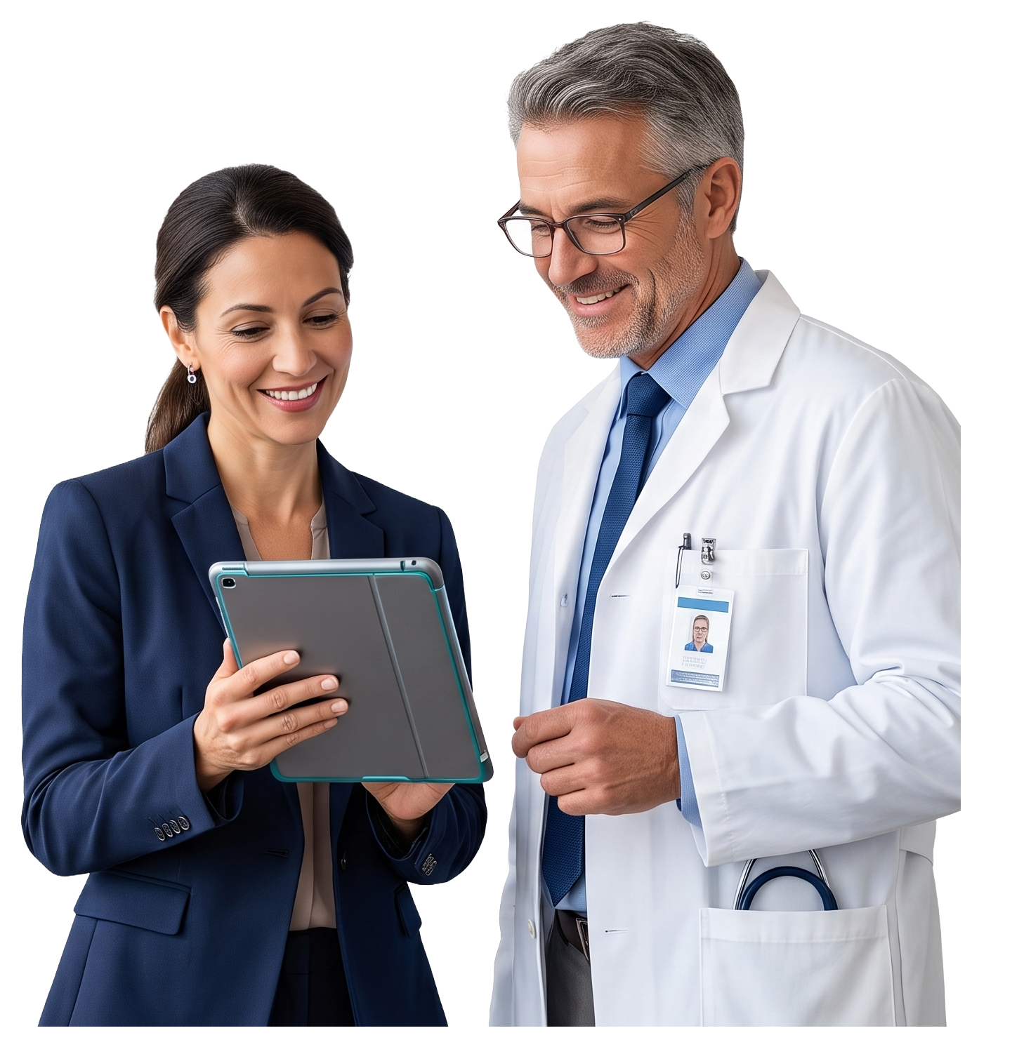 Billing consultant and healthcare provider reviewing practice performance together