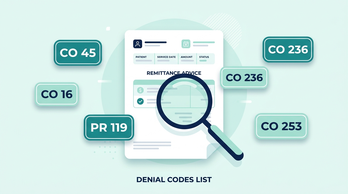 Medical Billing Denial Codes List: CARC and RARC Reference (2026)